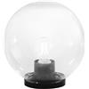 Intec LUMETTO POLLY SFERA TRASPARENTE MONTATURA NERA 1 LUCE ATTACCO E27 IP44 25X26CM