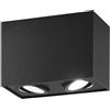 Intec PLAFONIERA TOWN NERA QUADRATA 2 LUCI ATTACCO GU10 17,8X9,6X12,5CM