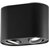 Intec PLAFONIERA TOWN NERA TONDA 2 LUCI ATTACCO GU10 17,8X9,6X12,5CM