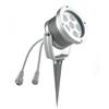 Intec PROIETTORE LED IRIDE DC24V SILVER 18W RGB DIMMERABILE IP65 CON PICCHETTO 12X14,8CM