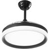 Intec PLAFONIERA LED VENTILATORE ALBATROS PALE RETRATTILI NERO 36W 4668LM CCT 3000K Luce calda,4000K Luce naturale,6500K Luce fredda 106,6X50CM