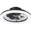 Intec PLAFONIERA LED VENTILATORE ETESIA NERO 40W 5500LM CCT 3000K Luce calda,4000K Luce naturale,6500K Luce fredda CON TELECOMANDO RF 49X17CM