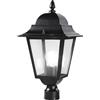 Intec TESTA PALO LANTERNA ROMA NERA CON CASSA DI CONNESSIONE IP44 1 LUCE ATTACCO E27 21,5X41,5CM