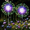 Joycome Luci Solari 2 Pezzi Lampioni da Giardino Esterno Solari, 120 LED Paletti da Giardino IP65 Impermeabile Lampada Solare Terra Luci per Prato Vialetto Scala Paesaggio (Multicolore)