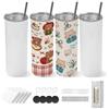 VEVOR Set di Bottiglia per Sublimazione 4 pezzi, Capienza Singola 591 mL, Bottiglie Termici per Sublimazioni in Acciaio Inox 304 Uso Alimentare per Fai-da-te, Isolamento a Doppia Parete con Cannucce