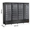 Frigo Murale per Salumi, Latticini e Bibite Torino con Quattro Porte Battenti Autochiudenti, 2250 Litri, +1°C/+10°C, Nero