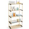 BAKAJI Scaffale in Legno 5 Ripiani Scaffalatura Multiuso Bagno Casa Ufficio 28x56x117cm