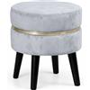 BAKAJI Pouf Sgabello Rotondo Cielo Design Moderno Poggiapiedi con Rivestimento Velluto