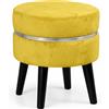 BAKAJI Pouf Sgabello Rotondo Mostarda Design Moderno Poggiapiedi con Rivestimento in Velluto