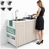 Shally Dogan Cucina Completa 120x60cm Olmo Piano Cottura 4 Fuochi Lavello con Rubinetteria