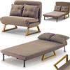 Shally Dogan Poltrona Letto Reclinabile 2 Posti Chaise Lounge in Velluto Convertibile Marrone
