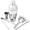 BAKAJI Set da Cocktail Con Shaker Pinza Ghiaccio Misurino Cucchiaio Strainer Barman