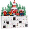 BAKAJI Calendario dell' Avvento Trenino Natalizio di Babbo Natale in Legno 24 Cassetti
