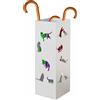 BAKAJI Portaombrelli Bianco per Ingresso Design Gatti Porta Ombrelli 15.5 x 15.5 x 49cm