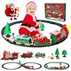 BAKAJI Trenino Natalizio Sotto Albero 22 Pezzi Locomotiva Luci Suoni Slitta Babbo Natale