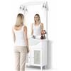 Shally Dogan Mobile Da Bagno Bianco Completo Modello Giada Ante Vetro 75cm Legno con Specchio