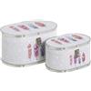 BAKAJI Set 2 Portagioie Necessaire Piume con Strass e Chiusura in Metallo 2 Dimensioni