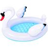 BAKAJI Piscina Gonfiabile Fuoriterra per Bambini Cigno Bianco da Giardino 108x95x65cm