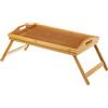 BAKAJI Vassoio Da Letto con Gambe Pieghevoli In Legno Di Bambu' Richiudibile 50x30x22cm