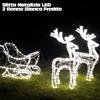 BAKAJI Slitta Natalizia LED con 2 Renne Luminose Bianco Freddo x uso Interno ed Esterno