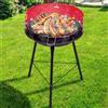 ENRICO COVERI Barbecue a Carbone Carbonella BBQ Grill in Metallo 2 livelli con Paravento 33cm