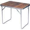 BAKAJI Tavolo da Campeggio Picnic Effetto Legno Tavolino Pieghevole Esterni 70x50x60cm