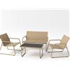 BAKAJI Set Salotto da Giardino con 2 Sedie Divano e Tavolino per Patio Esterno Beige