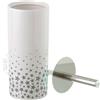 BAKAJI Scopino per WC con Supporto in Ceramica Portascopino con Manico Metallo Grigio