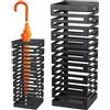 BAKAJI Portaombrelli in Metallo Design Moderno Porta Ombrelli Quadrato Stand Nero