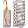 BAKAJI Portaombrelli in Metallo Design Moderno Porta Ombrelli Quadrato Stand Grigio