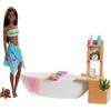 MATTEL Barbie Wellness Playset Vasca da Bagno con Bambola Afroamericana Idea Regalo