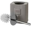 BAKAJI Portascopino da Bagno con Spazzolone Ceramica Grigio Design Moderno 15x12x32 cm
