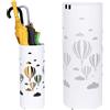 BAKAJI Portaombrelli Ferro Design Rotondo Stand Bianco Vaschetta Salvagoccia