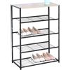 BAKAJI Scarpiera Scaffale Ingresso Casa Multiuso 4 Ripiani Legno e Metallo 63x30x83cm
