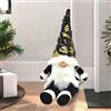 BAKAJI Gnomo Folletto di Babbo Natale Seduto Colore Nero e Oro Natalizio 22x16x64cm