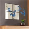 BAKAJI Set 4 Specchi Quadrati Mosaico Adesivi Specchio 30x30cm Decorazione Parete Casa