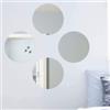 BAKAJI Set 4 Specchi Rotondi Mosaico Adesivi Specchio 15x15cm Decorazione Parete Casa