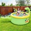 BAKAJI Piscina Gonfiabile Forma Dinosauro per Bambini 175cm con Doccia Spruzzo 1143lt