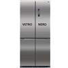 GRF RTC8459WJBG1 Frigo Cross Door 4 porte, Linea Hybrid, Colore VETRO NERO, Classe energetica E, Total NOFROST