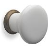 Mital Art. 030 Pomolo in ceramica Bianco con base Bronzo Anticato per Mobili Diam.32