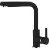 Elleci SHELL PLUS Miscelatore CANNA QUADRA con Doccetta estraibile Rubinetto Monocomando Granitek 40 NERO