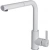 Elleci SHELL PLUS Miscelatore CANNA QUADRA con Doccetta estraibile Rubinetto Monocomando Granitek 68 Bianco