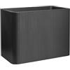 FLORUS Jive Terrace High Stripe 80cm - Fioriera per Esterno - 100% Plastica Riciclata - L39 x W78 x H60.2 - Grigio/Anthracite