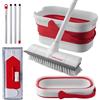 Bettaclean Set di mocio e secchio pieghevole con strizzatore, spazzola resistente, mocio pieghevole e scopa per la pulizia di casa, interni o esterni, patio, terrazza, camper, cemento e pavimenti Bettaclean