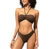 SHEKINI Costumi da Bagno per Donna a Due Pezzi Bikini a Vita Bassa Tankini Bikini da Spiaggia da Bagno Push up Halter Bralette con Imbottito