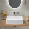 Parama Lavabo da appoggio rettangolare 48x37x13,5 cm bianco lucido | Caspio