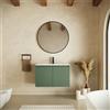 Parama Mobile bagno sospeso 80cm due ante verde foresta cannettato con lavabo bianco opaco | Pelion