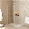 Parama Doccia walk-in 80cm + anta girevole 30cm vetro 8mm trasparente anticalcare profili bianchi h200 | Keros