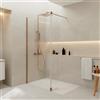Parama Doccia walk-in 60cm + anta girevole 40cm vetro 8mm trasparente anticalcare profili rame spazzolato h200 | Keros
