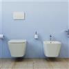 Parama Coppia sanitari in ceramica sospesi vaso rimless, bidet e copri-wc khaki | Kyoto
